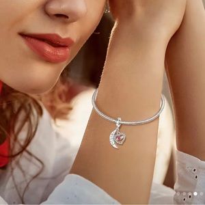 💝Platinum Charm S925 Mom ♥️moon🌙
